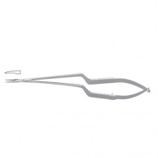 Micro Needle Holder Curved - Bayonet Shaped - Smooth Jaws Stainless Steel, 16 cm - 6 1/4"